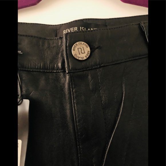 River Island Super Skinny Leather Look Jeans - Picture 3 of 9